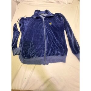 Vintage Track Suit Jacket Gino Marti Navy Blue 80's  XL Made USA Gangster Mafia